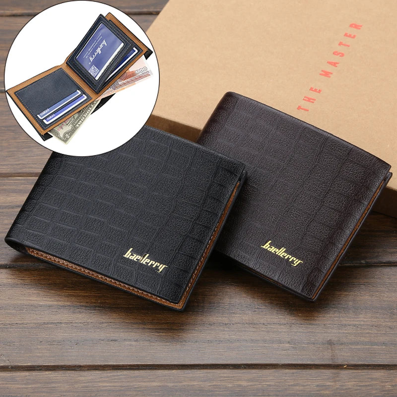 Men's Leather Wallets Business Casual Clutch Bag Multi-card Slot ID Card Holder Bag Large-capacity Purse Fashionable Wallet