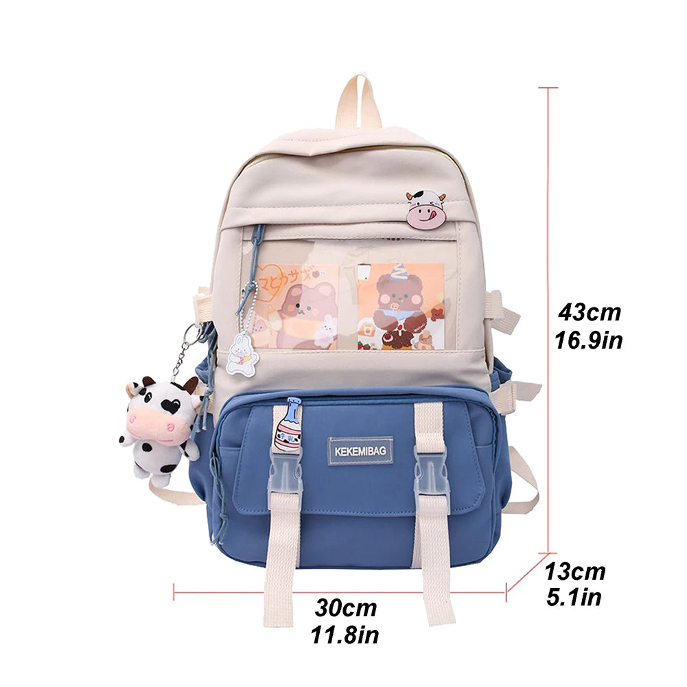 Women Fashion Preppy Style Backpacks Canvas Backpacks Contrast Color Bag Daily Leisure Shopping Traveling Knapsacks