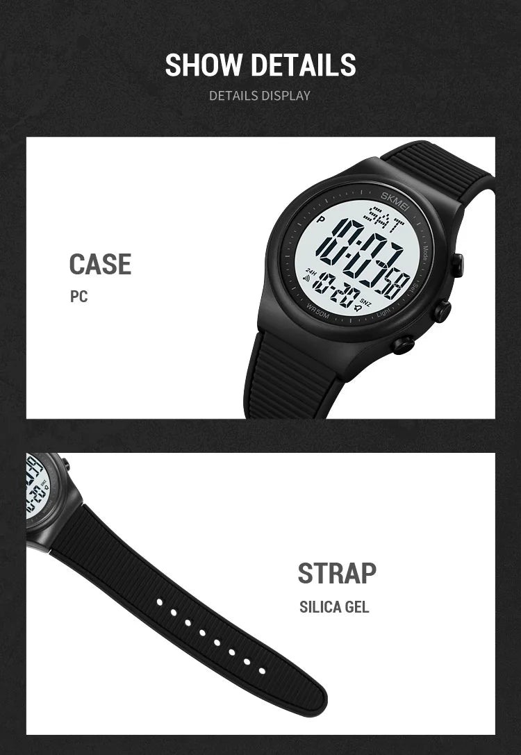 SKMEI Top Brand Fashion Back Light Digital Sports Watches Clock For Men 5Bar Waterproof Countdown Wristwatches Male reloj hombre