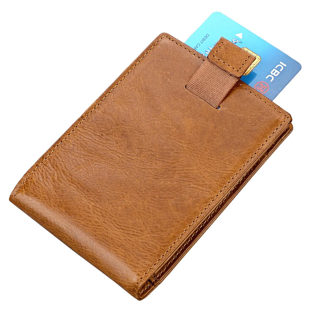 Genuine Leather Wallets for Men RFID Credit Card Holder Slim Minimalist Wallets Money Bag Purse Card Slot Wallet with Cash Clip