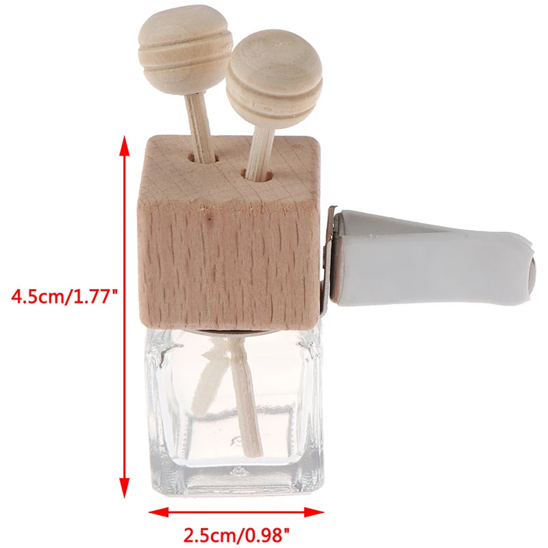 Air Freshener Perfume Bottle Pendant Essential Oils Car Hanging Glass Clips