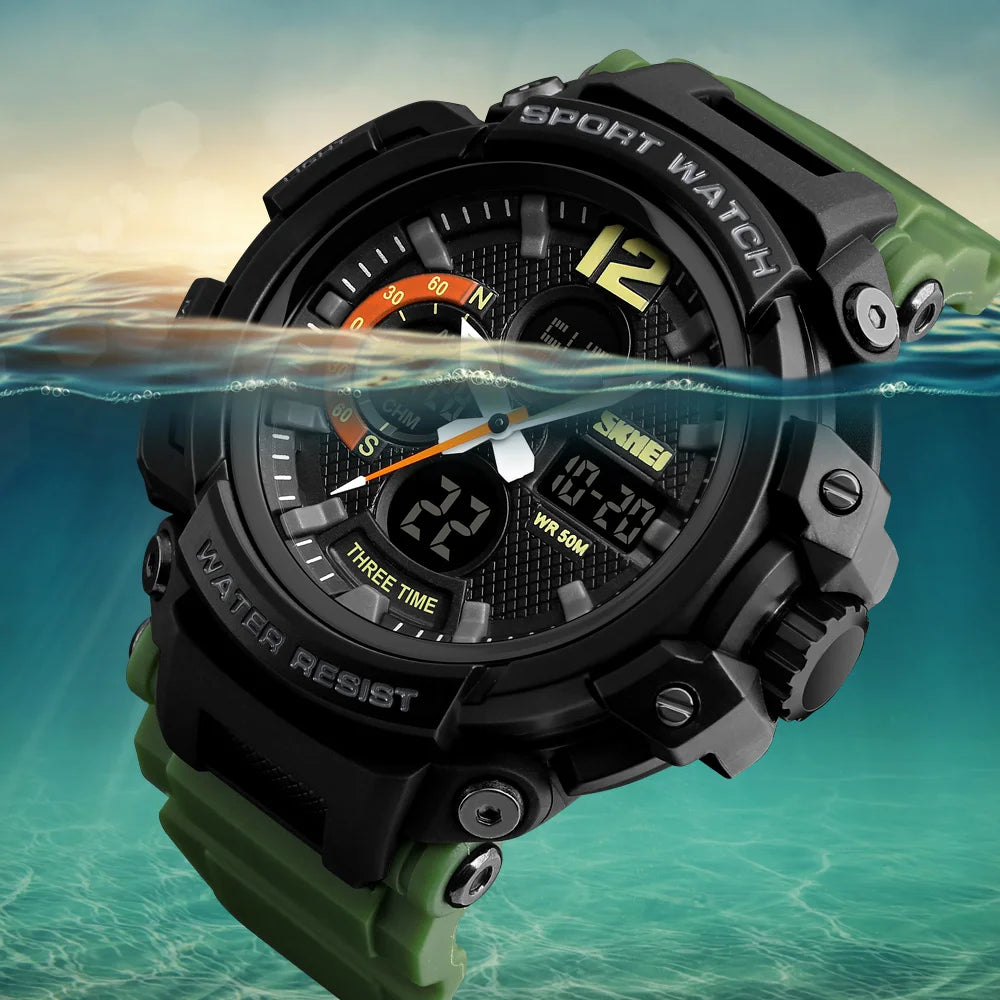SKMEI Men Watch 50M Waterproof Digital Fashion Watches Outdoor Sport Men Wristwatches Erkek Saat  Clock Relogio Masculino 1343