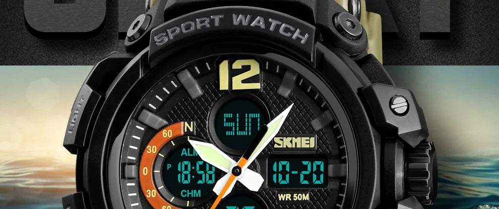 SKMEI Men Watch 50M Waterproof Digital Fashion Watches Outdoor Sport Men Wristwatches Erkek Saat  Clock Relogio Masculino 1343