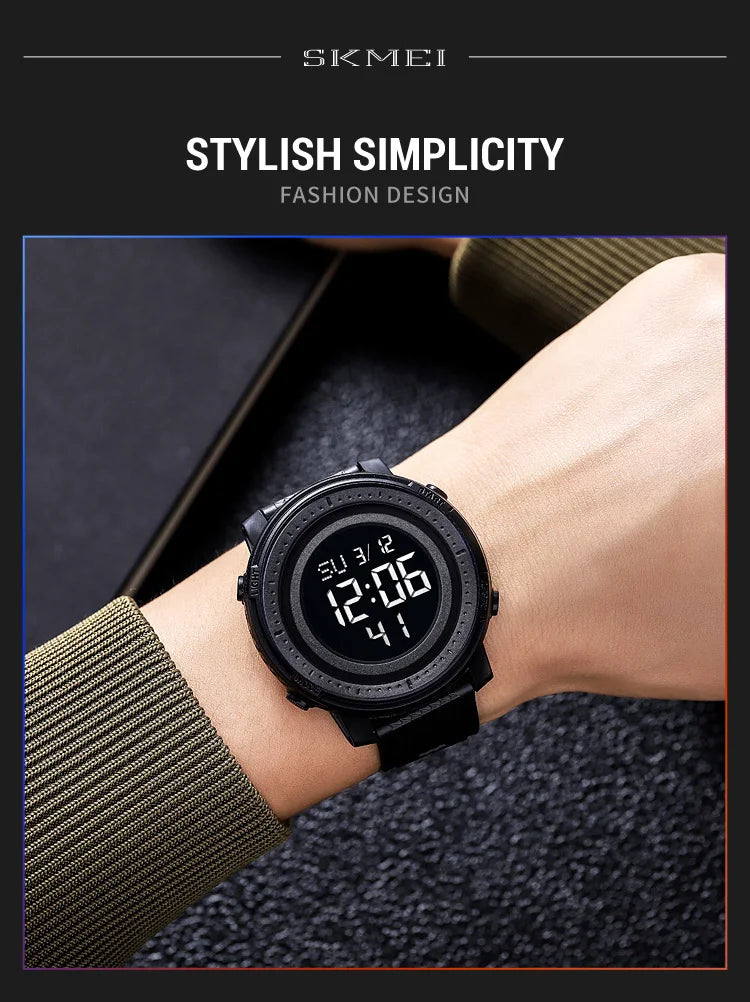 SKMEI Relogios Masculino Casual Back Light Countdown Dightal Sport Watches For Men 5Bar Waterproof Stopwatch Calendar Wristwatch