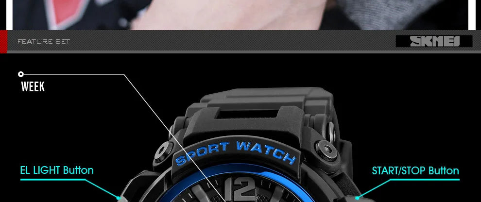 SKMEI Men Watch 50M Waterproof Digital Fashion Watches Outdoor Sport Men Wristwatches Erkek Saat  Clock Relogio Masculino 1343