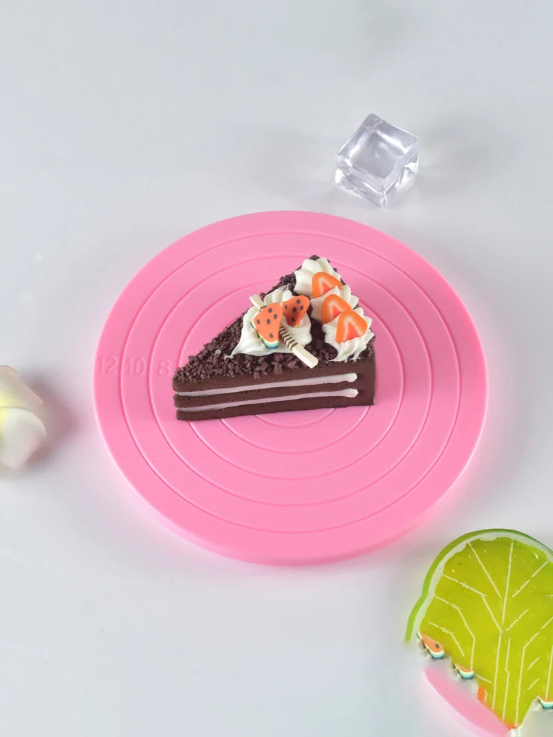 DIY Cake Rotary Table Mini Plastic Fondant Cake Turntable Revolving Platform Anti-skid Round Cookie Stand Rotating Kitchen Tools