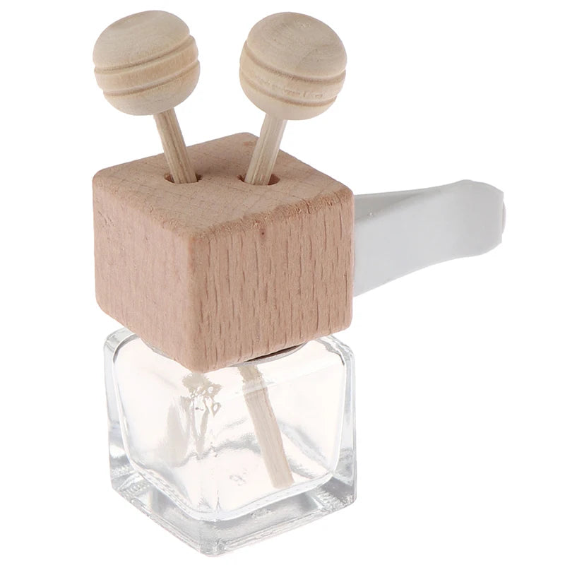 Air Freshener Perfume Bottle Pendant Essential Oils Car Hanging Glass Clips