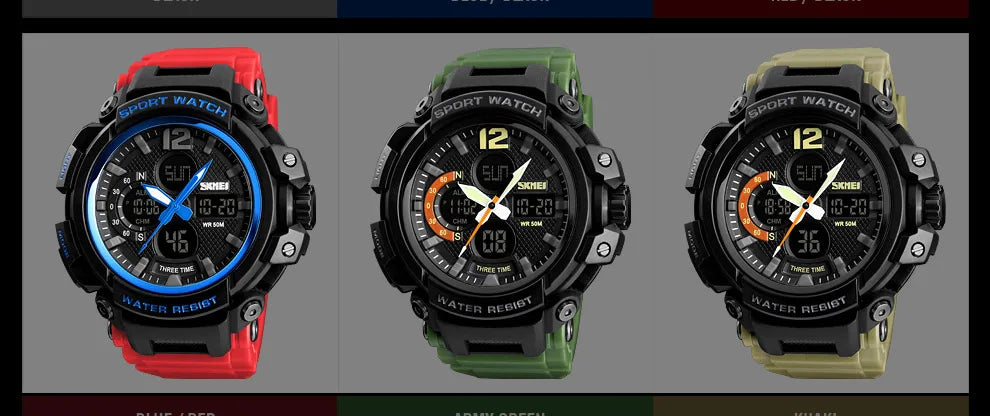 SKMEI Men Watch 50M Waterproof Digital Fashion Watches Outdoor Sport Men Wristwatches Erkek Saat  Clock Relogio Masculino 1343