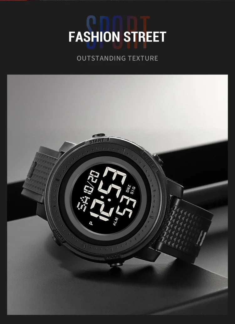 SKMEI Relogios Masculino Casual Back Light Countdown Dightal Sport Watches For Men 5Bar Waterproof Stopwatch Calendar Wristwatch
