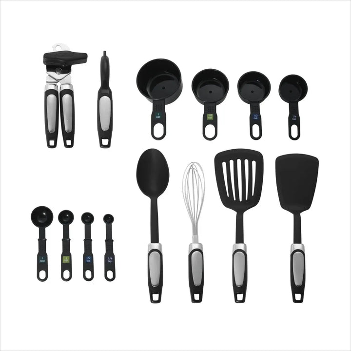 Professional 14-Piece Kitchen Tools and Gadgets Kitchen Utensil Set (Black)