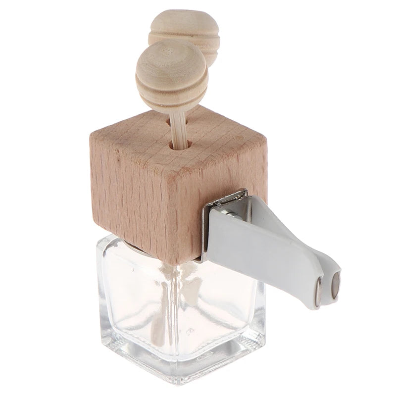 Air Freshener Perfume Bottle Pendant Essential Oils Car Hanging Glass Clips