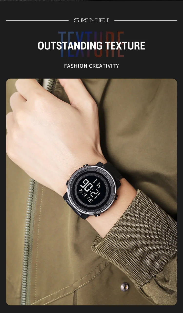 SKMEI Relogios Masculino Casual Back Light Countdown Dightal Sport Watches For Men 5Bar Waterproof Stopwatch Calendar Wristwatch