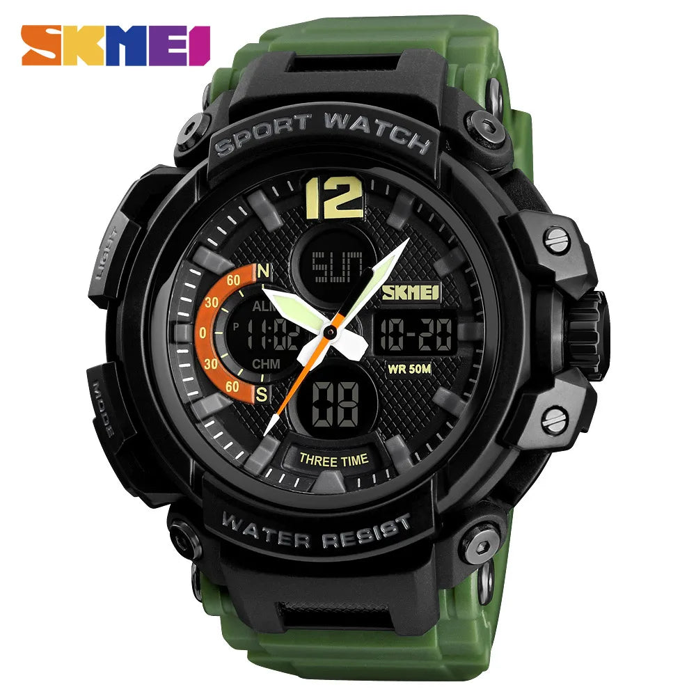 SKMEI Men Watch 50M Waterproof Digital Fashion Watches Outdoor Sport Men Wristwatches Erkek Saat  Clock Relogio Masculino 1343