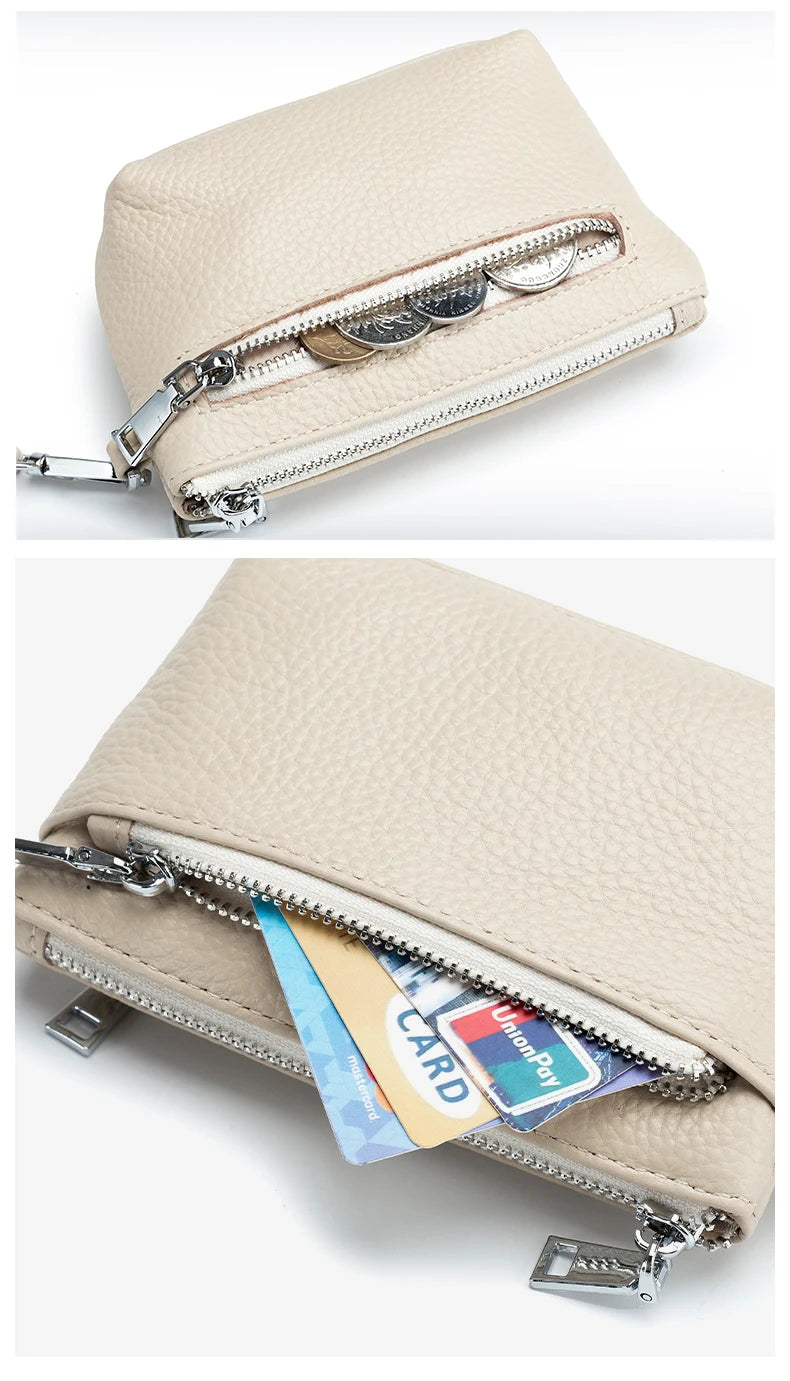 New Women Genuine Leather Wallets Female Small Purses Large Capacity Cute Wallet Soft Cowhide Money Bag Coin Card Holders