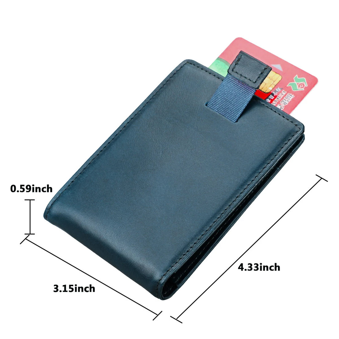 Genuine Leather Wallets for Men RFID Credit Card Holder Slim Minimalist Wallets Money Bag Purse Card Slot Wallet with Cash Clip