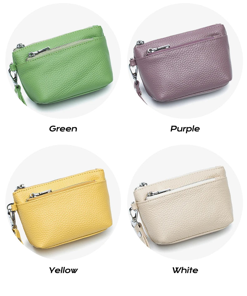 New Women Genuine Leather Wallets Female Small Purses Large Capacity Cute Wallet Soft Cowhide Money Bag Coin Card Holders