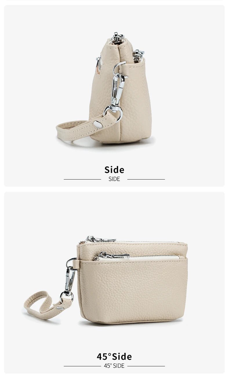New Women Genuine Leather Wallets Female Small Purses Large Capacity Cute Wallet Soft Cowhide Money Bag Coin Card Holders