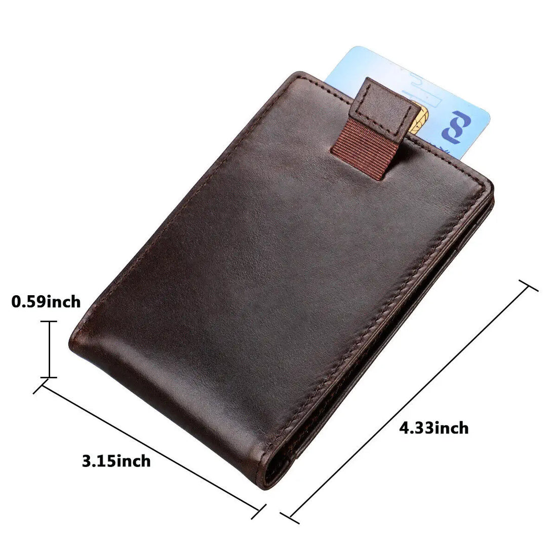 Genuine Leather Wallets for Men RFID Credit Card Holder Slim Minimalist Wallets Money Bag Purse Card Slot Wallet with Cash Clip