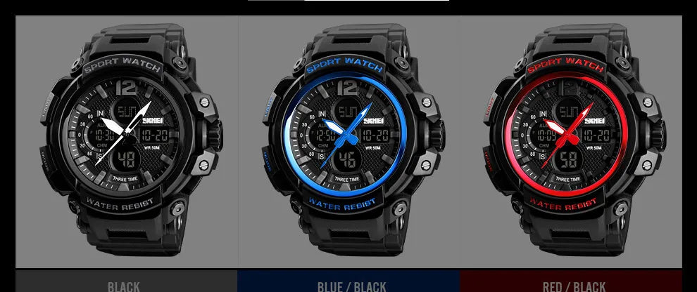 SKMEI Men Watch 50M Waterproof Digital Fashion Watches Outdoor Sport Men Wristwatches Erkek Saat  Clock Relogio Masculino 1343