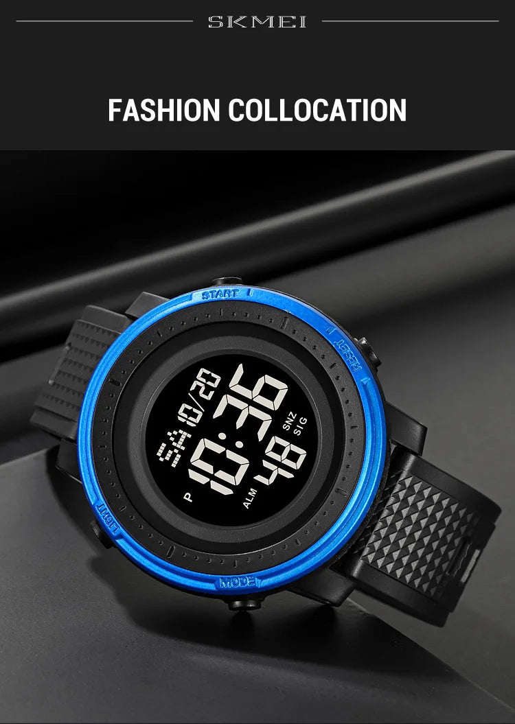 SKMEI Relogios Masculino Casual Back Light Countdown Dightal Sport Watches For Men 5Bar Waterproof Stopwatch Calendar Wristwatch