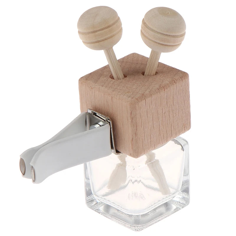 Air Freshener Perfume Bottle Pendant Essential Oils Car Hanging Glass Clips