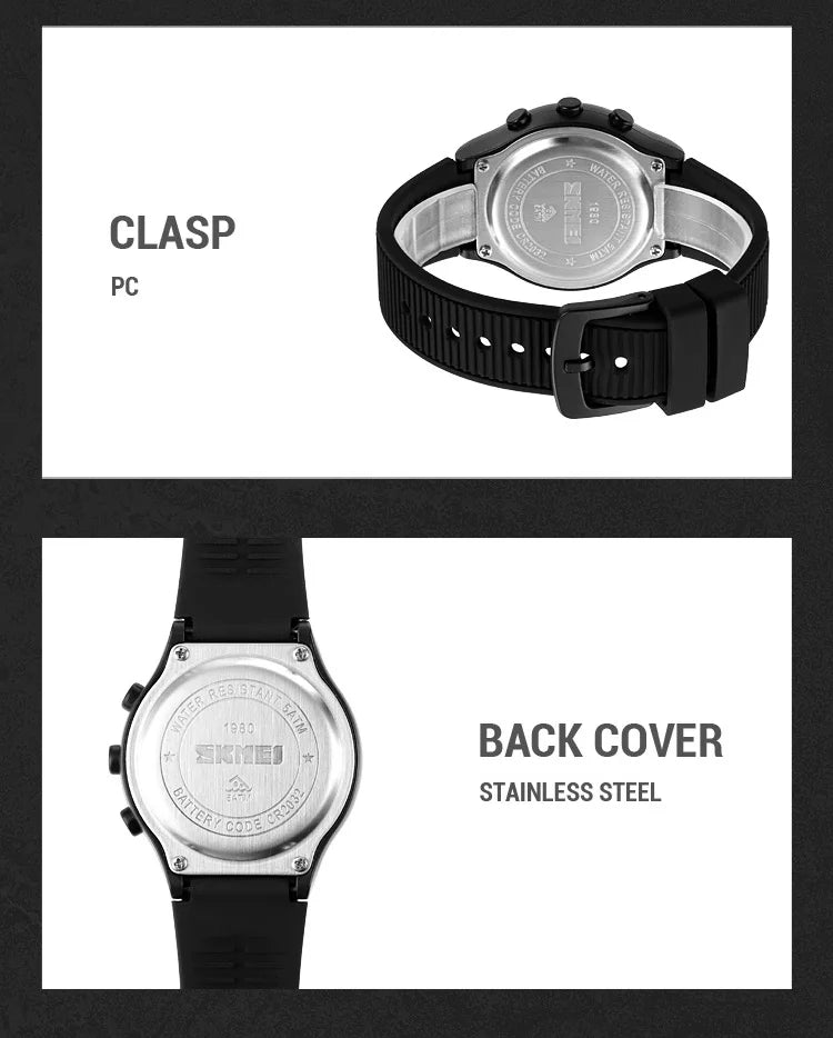 SKMEI Top Brand Fashion Back Light Digital Sports Watches Clock For Men 5Bar Waterproof Countdown Wristwatches Male reloj hombre