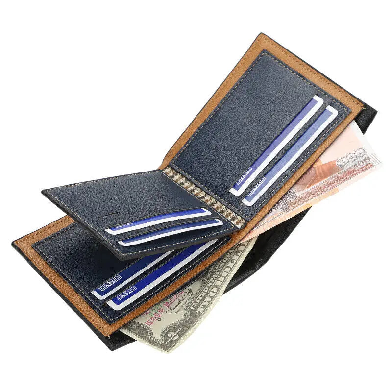 Men's Leather Wallets Business Casual Clutch Bag Multi-card Slot ID Card Holder Bag Large-capacity Purse Fashionable Wallet
