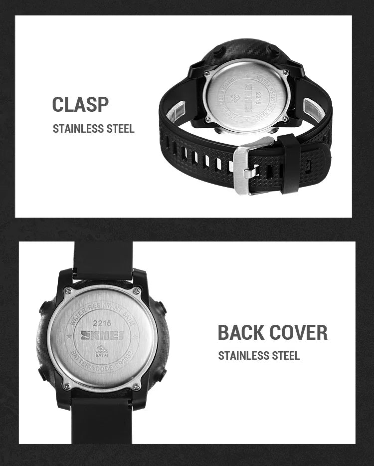 SKMEI Relogios Masculino Casual Back Light Countdown Dightal Sport Watches For Men 5Bar Waterproof Stopwatch Calendar Wristwatch