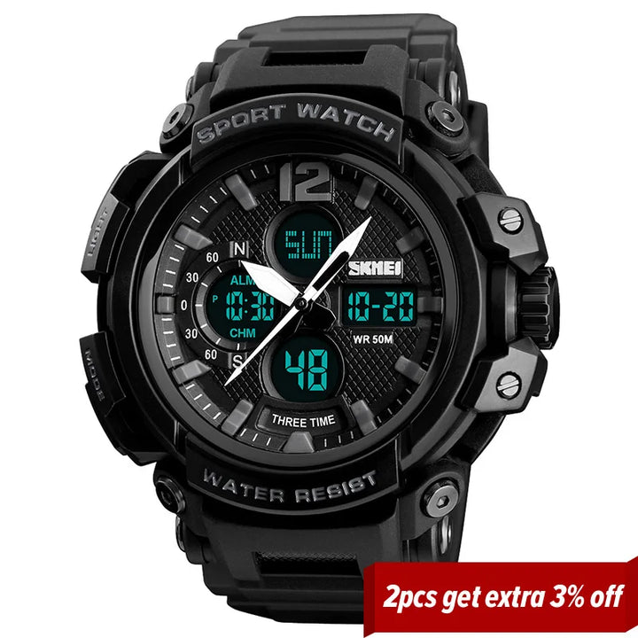 SKMEI Men Watch 50M Waterproof Digital Fashion Watches Outdoor Sport Men Wristwatches Erkek Saat  Clock Relogio Masculino 1343