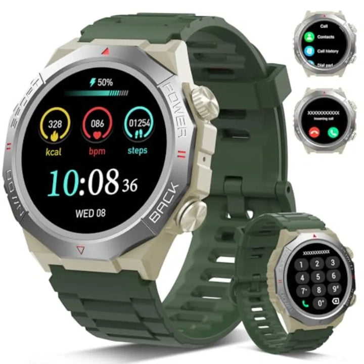 Military Smart Watches for Men Answer Make Calls 1.39 HD Fitness Watch 24 7 Heart Rate Sleep Monitor Smart Watch for Men 110+ S