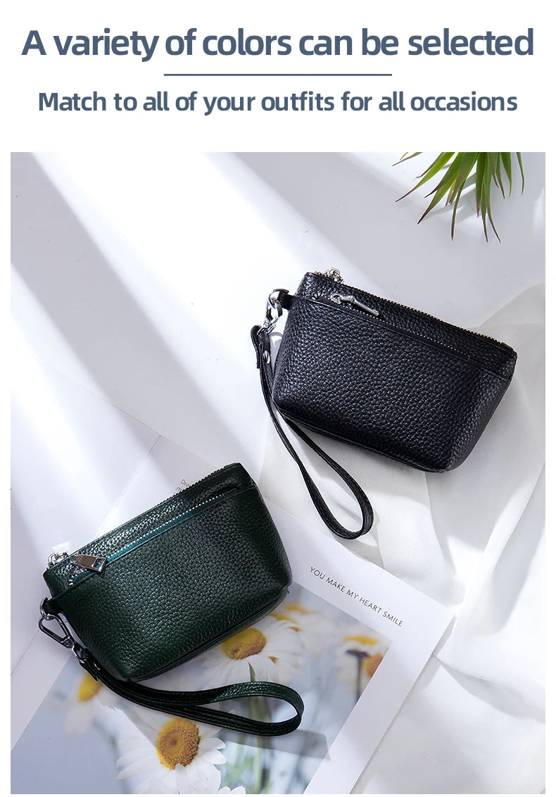 New Women Genuine Leather Wallets Female Small Purses Large Capacity Cute Wallet Soft Cowhide Money Bag Coin Card Holders