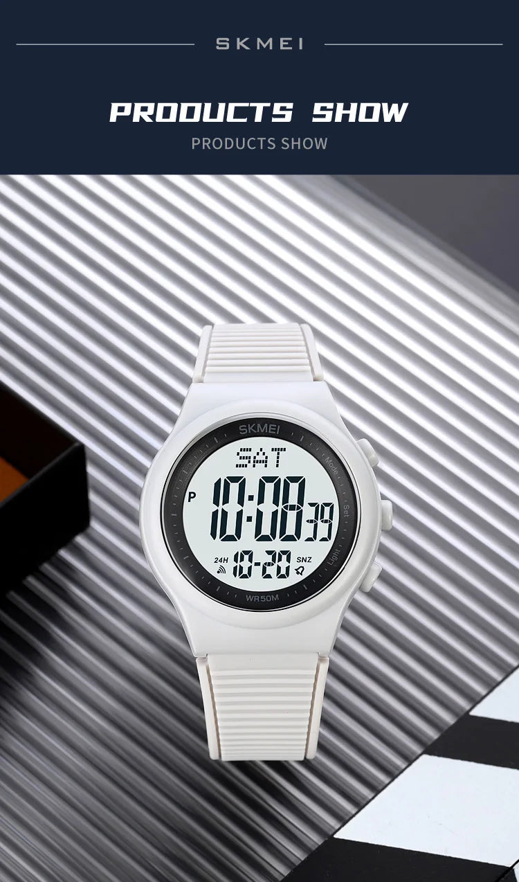 SKMEI Top Brand Fashion Back Light Digital Sports Watches Clock For Men 5Bar Waterproof Countdown Wristwatches Male reloj hombre