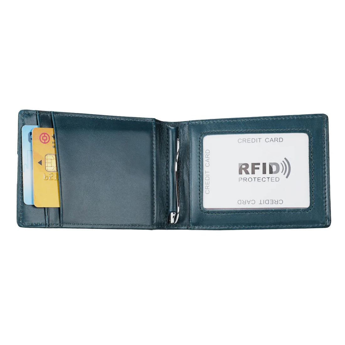 Genuine Leather Wallets for Men RFID Credit Card Holder Slim Minimalist Wallets Money Bag Purse Card Slot Wallet with Cash Clip
