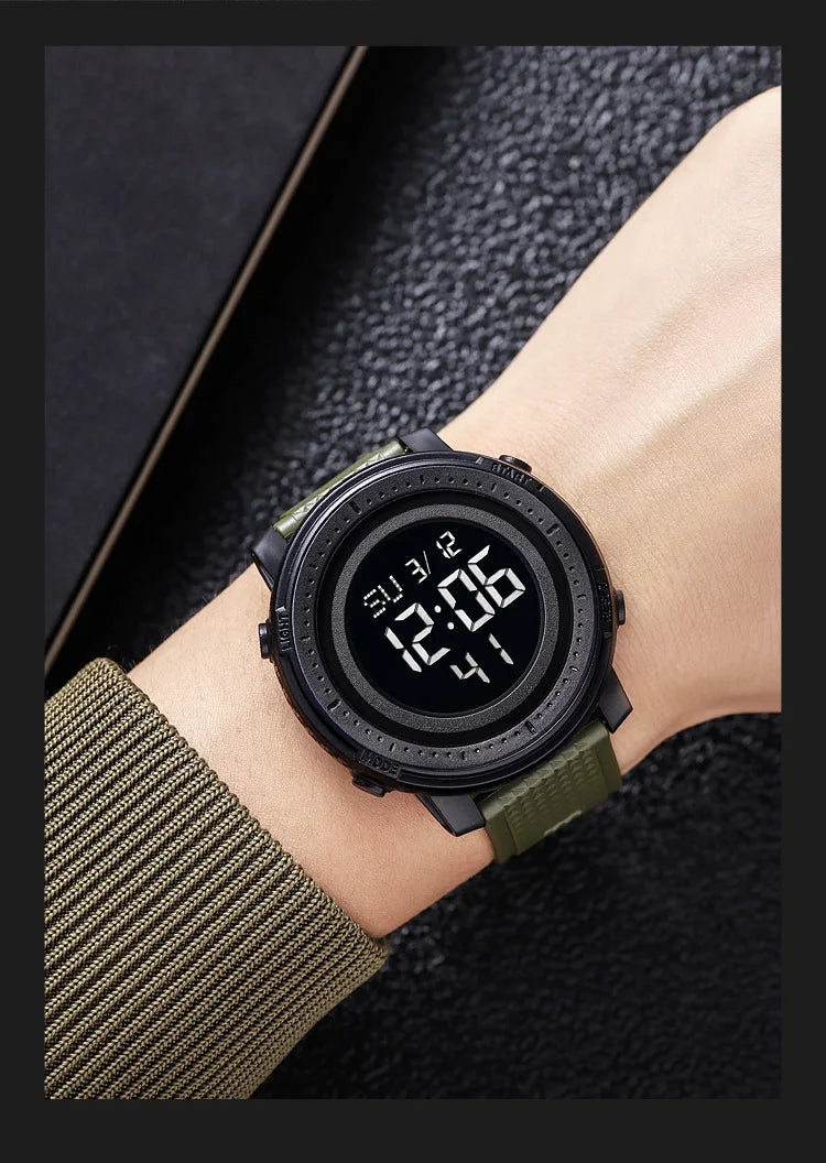 SKMEI Relogios Masculino Casual Back Light Countdown Dightal Sport Watches For Men 5Bar Waterproof Stopwatch Calendar Wristwatch