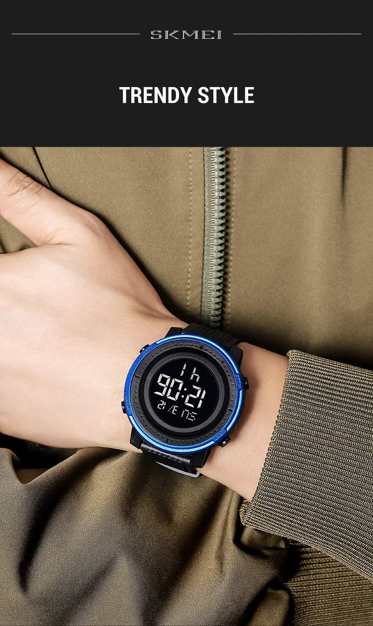 SKMEI Relogios Masculino Casual Back Light Countdown Dightal Sport Watches For Men 5Bar Waterproof Stopwatch Calendar Wristwatch