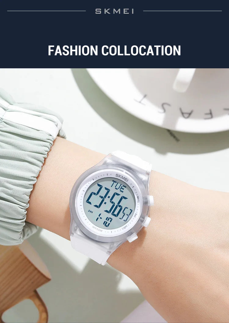 SKMEI Top Brand Fashion Back Light Digital Sports Watches Clock For Men 5Bar Waterproof Countdown Wristwatches Male reloj hombre