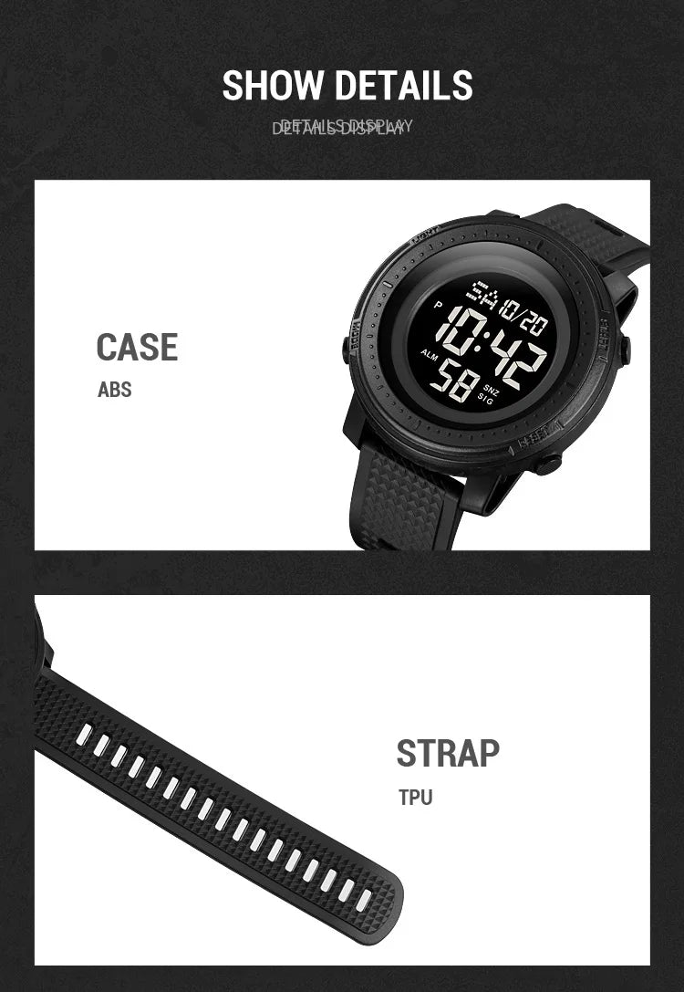 SKMEI Relogios Masculino Casual Back Light Countdown Dightal Sport Watches For Men 5Bar Waterproof Stopwatch Calendar Wristwatch