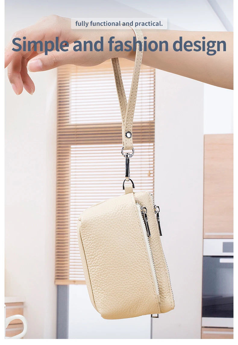 New Women Genuine Leather Wallets Female Small Purses Large Capacity Cute Wallet Soft Cowhide Money Bag Coin Card Holders
