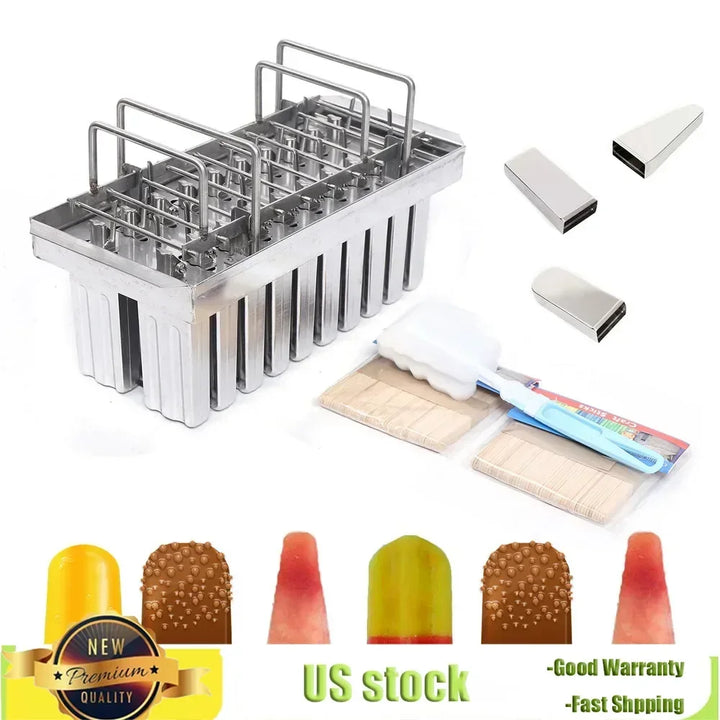 Bymaocar High Quality Stainless Steel Kitchen Tools Gadgets Ice Cream Stick Pop Mold With 20pcs Mold Cup Easy To Use & Clean