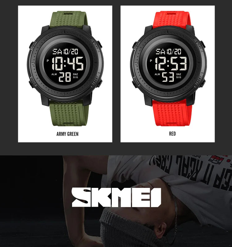 SKMEI Relogios Masculino Casual Back Light Countdown Dightal Sport Watches For Men 5Bar Waterproof Stopwatch Calendar Wristwatch