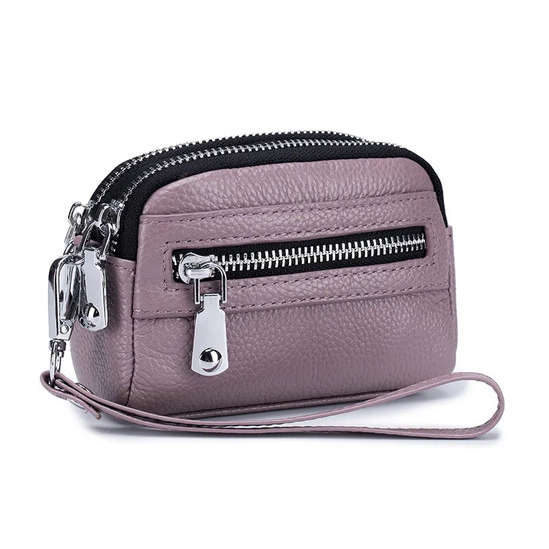 Genuine Leather Women Wallet Short Ladies Leather Wallets Large Capacity Cowhide Purses Female Clutch Bag Handbag Coin Purse