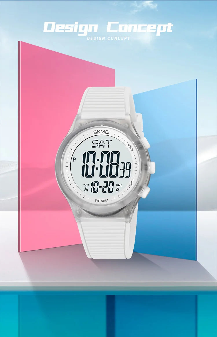 SKMEI Top Brand Fashion Back Light Digital Sports Watches Clock For Men 5Bar Waterproof Countdown Wristwatches Male reloj hombre