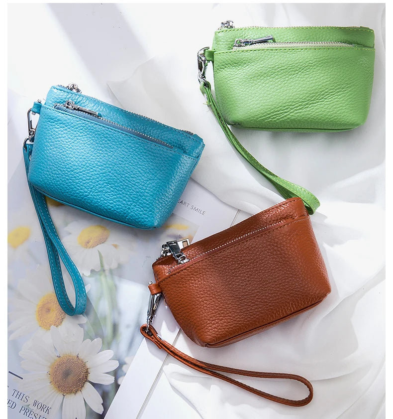 New Women Genuine Leather Wallets Female Small Purses Large Capacity Cute Wallet Soft Cowhide Money Bag Coin Card Holders