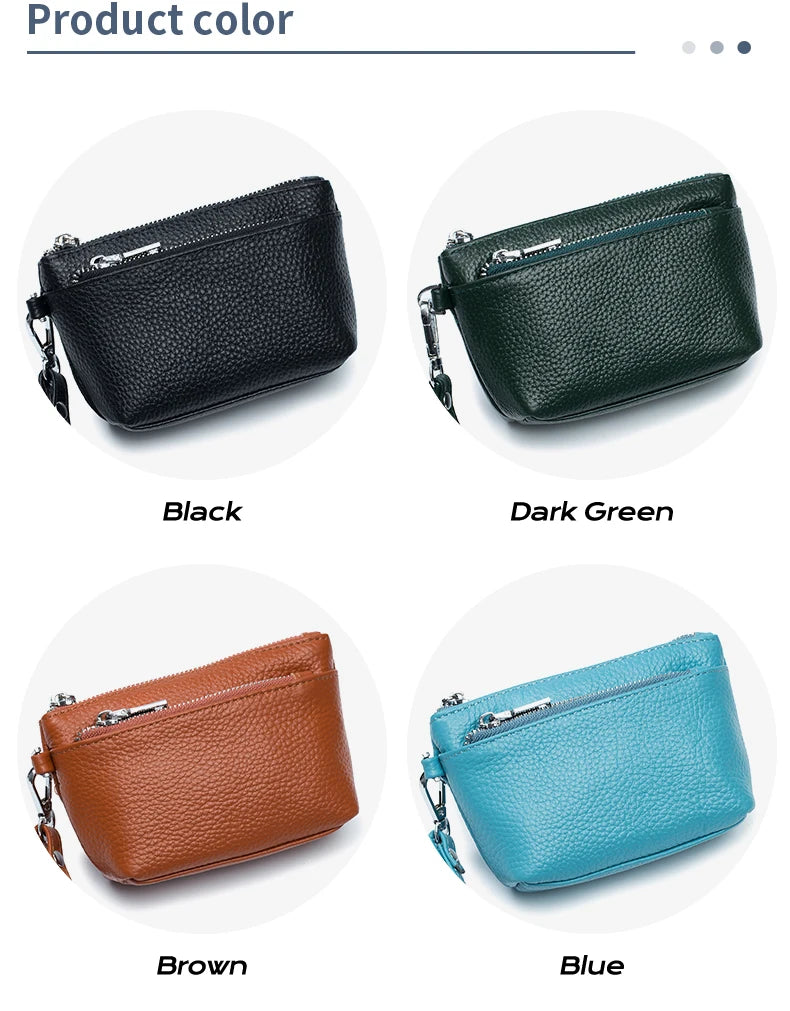 New Women Genuine Leather Wallets Female Small Purses Large Capacity Cute Wallet Soft Cowhide Money Bag Coin Card Holders