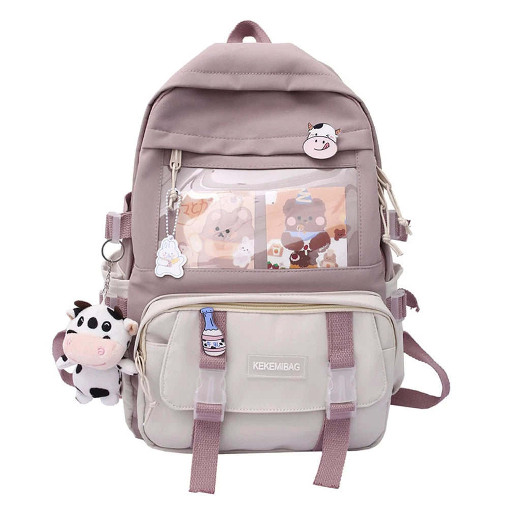 Women Fashion Preppy Style Backpacks Canvas Backpacks Contrast Color Bag Daily Leisure Shopping Traveling Knapsacks