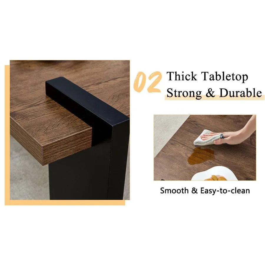 Walnutcolored MDF coffee table suitable for modern minimalist living rooms and leisure areas with product dimensions of 39.323.