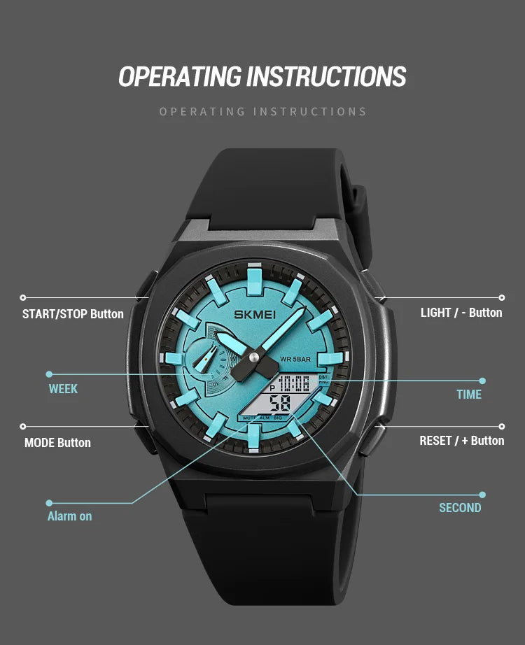 SKMEI Military Digital Watches Men Sports Luminous Chronograph Waterproof Male Electronic Wrist Watches Relogio Masculino