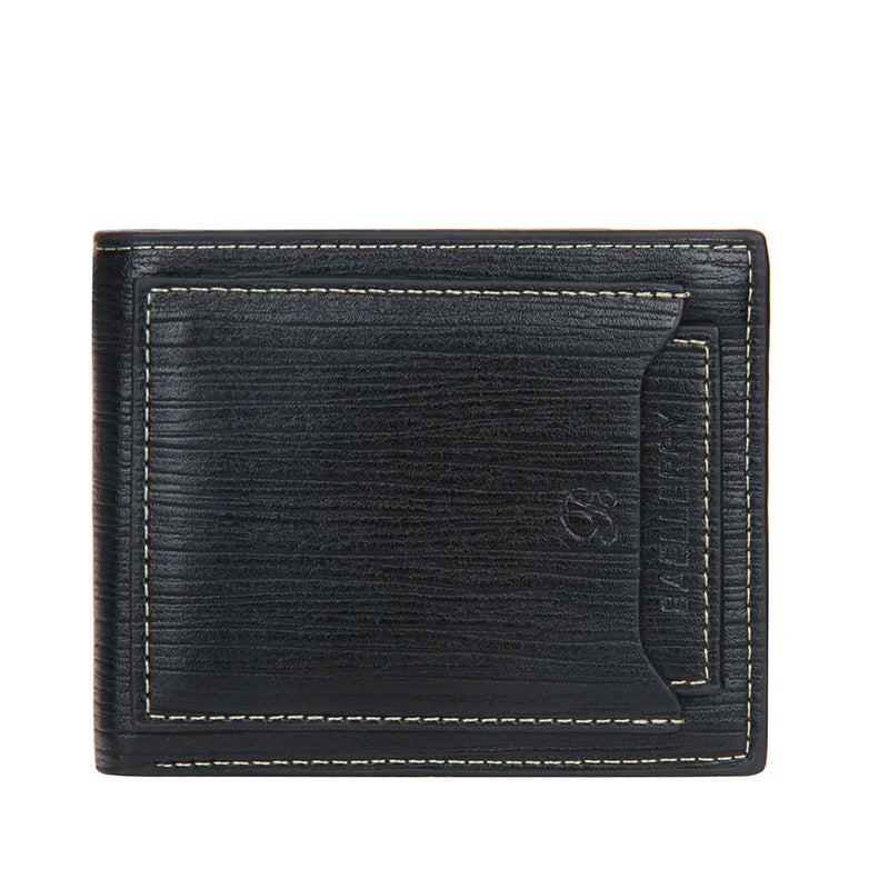 Hot Sale Short Designer Men's Leather Wallets Multifunctional Male Removable Card Holder Purse for Man Black Coffee