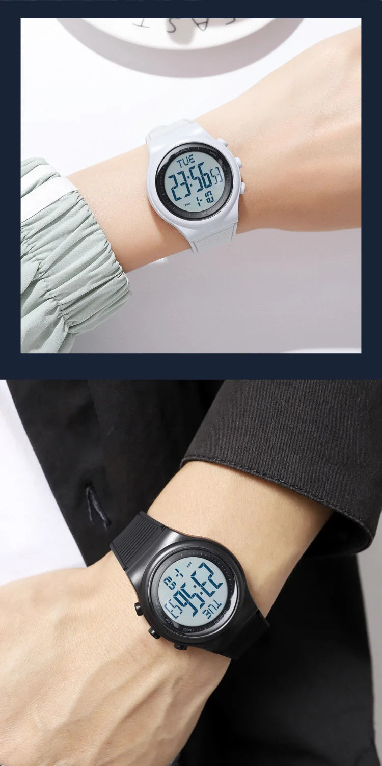 SKMEI Top Brand Fashion Back Light Digital Sports Watches Clock For Men 5Bar Waterproof Countdown Wristwatches Male reloj hombre