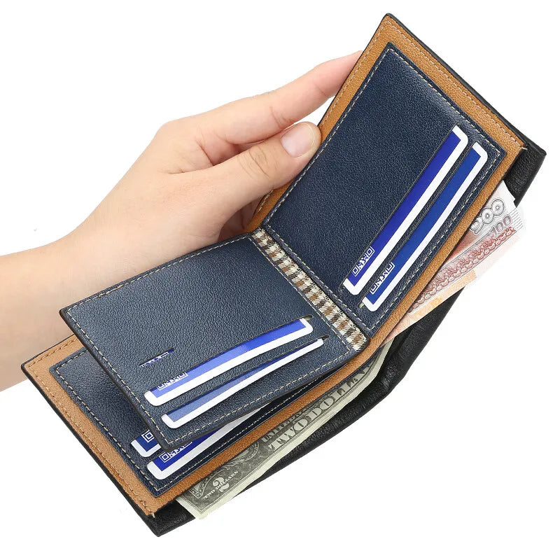 Men's Leather Wallets Business Casual Clutch Bag Multi-card Slot ID Card Holder Bag Large-capacity Purse Fashionable Wallet